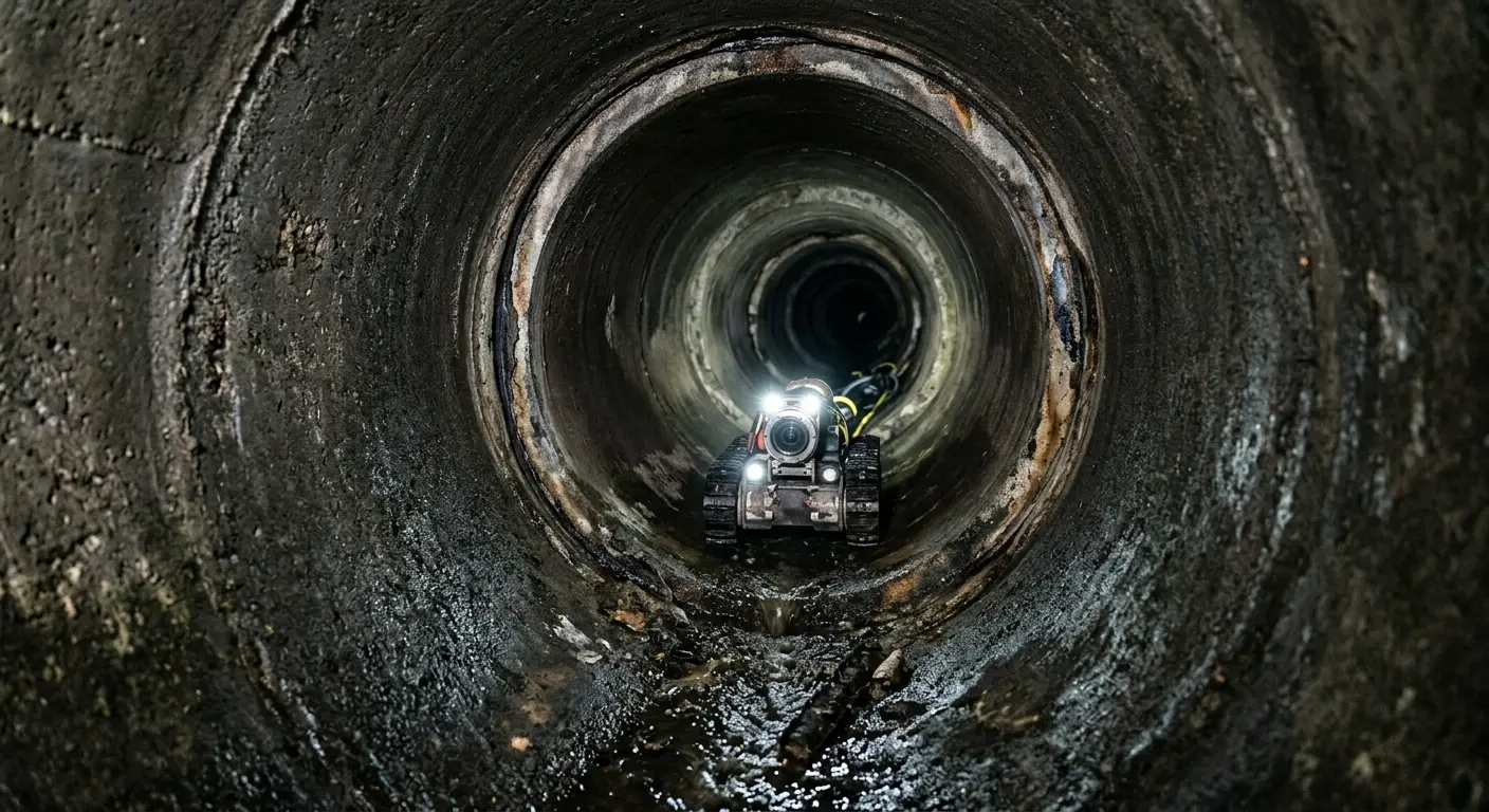 Robotic sewer camera inspecting pipe interior for Sewer Line Repair in Somerdale